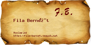 Fila Bernát névjegykártya